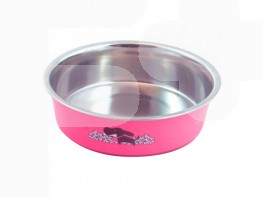 Imagen del producto Biozoo Comedero acero inox. impreso rosa 21cm