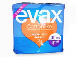 Imagen del producto Evax compresas cottonlike super alas 12und