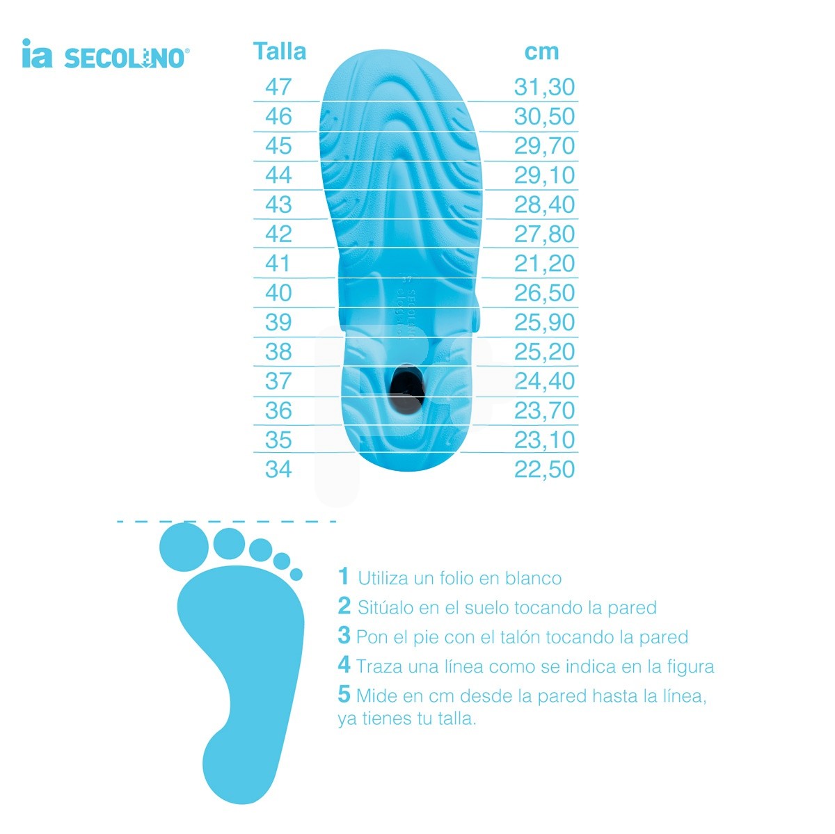 Zueco Secolino ia azul número 35