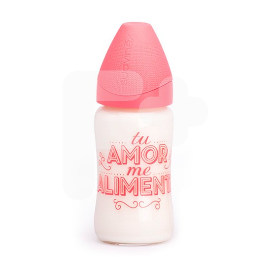 Suavinex Biberón vidrio silicona tetina 3 posiciones 240ml