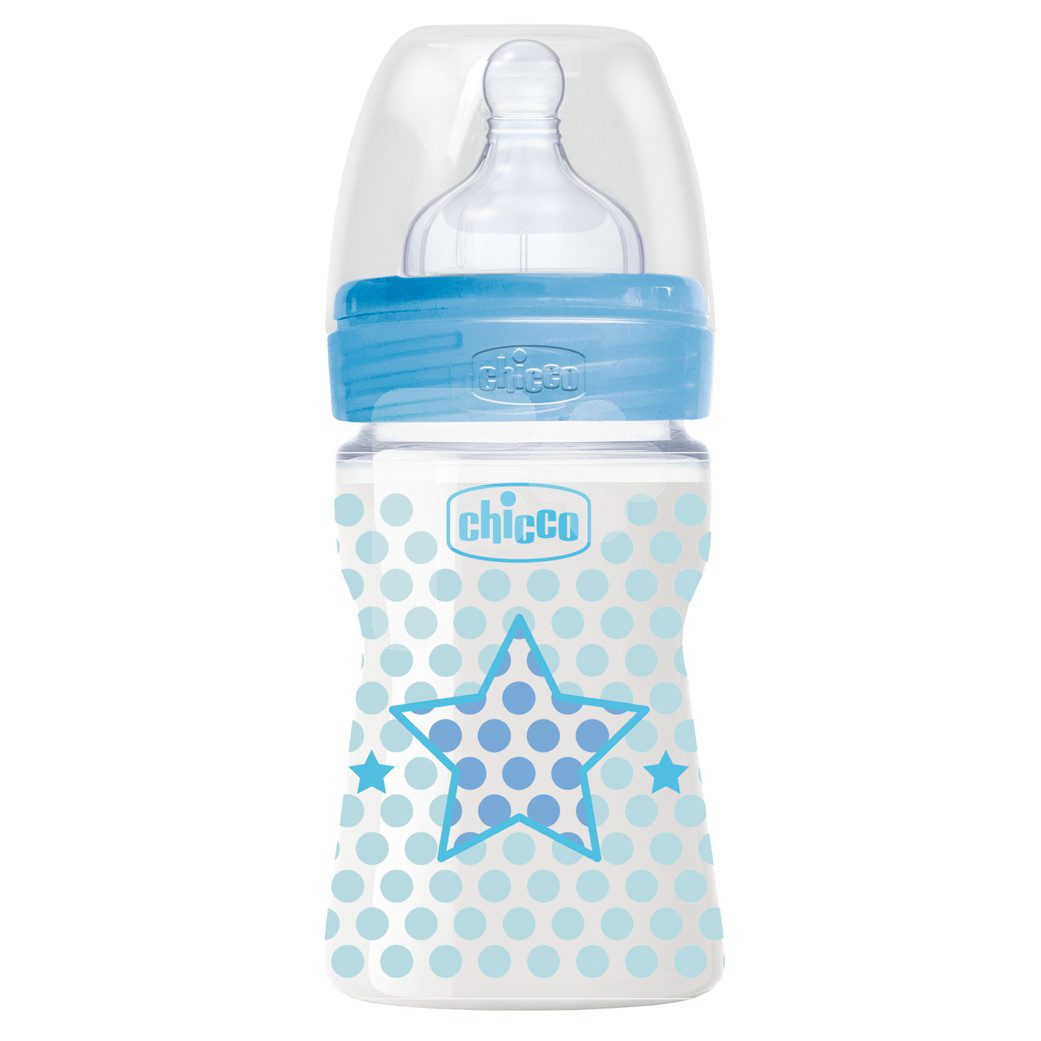 Chicco Biberón silicona flujo normal azul 150ml