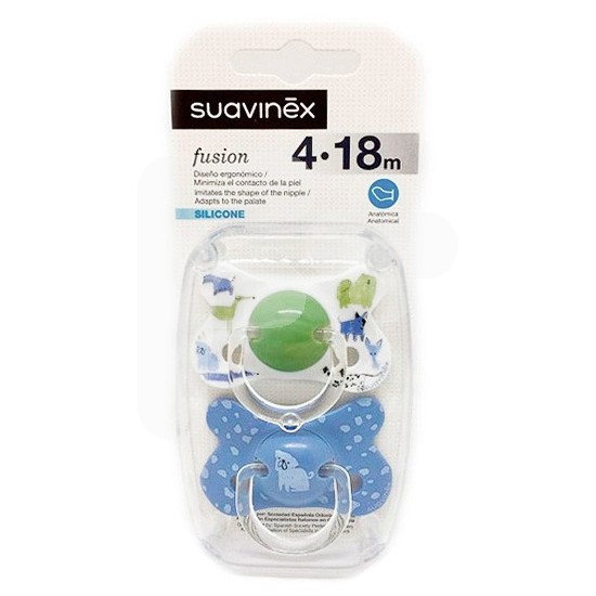Suavinex Chupete anatómico fusión silicona 4-18M 2u