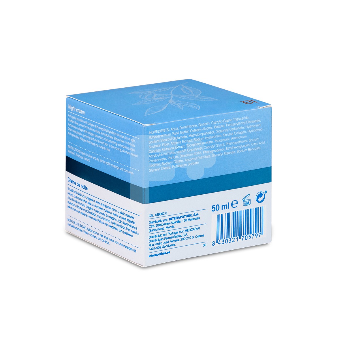Interapothek crema de noche colágeno+ 50ml