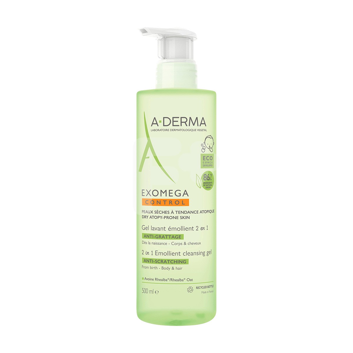 Aderma Exomega gel limpiador emoliente 2 en 1 500ml